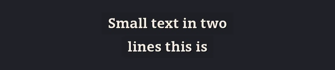 Small text in two lines